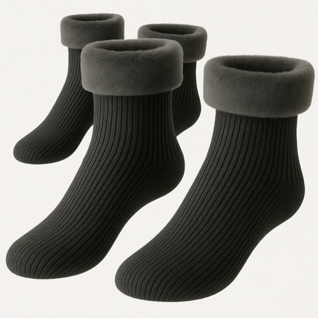 Kit 2 Pares de Meias Térmica Quente Grossa Inverno Neve Forrada Masculino Feminino