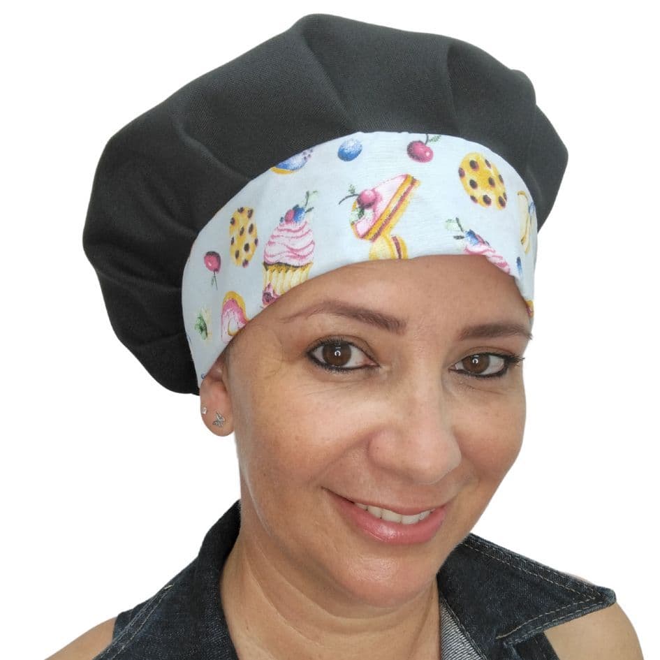 Touca de Cozinha unissex Personalizada gorro para Gastronomia Bolo Azul