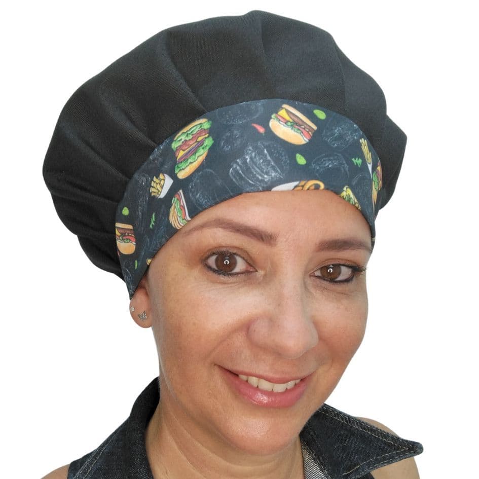 touca de cozinha unissex personalizada gorro para Gastronomia Lanches