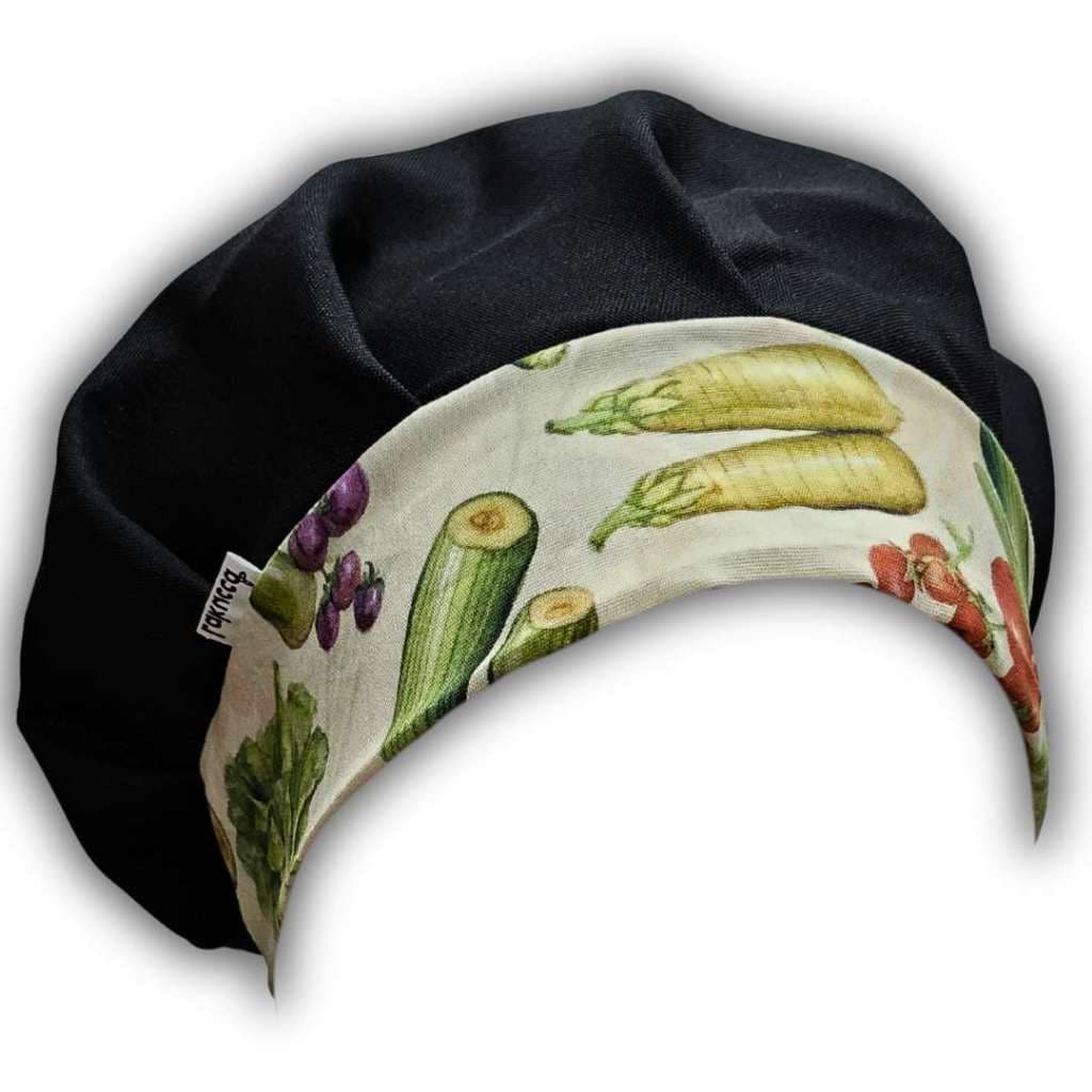 touca de cozinha unissex personalizada gorro para Gastronomia Legumes
