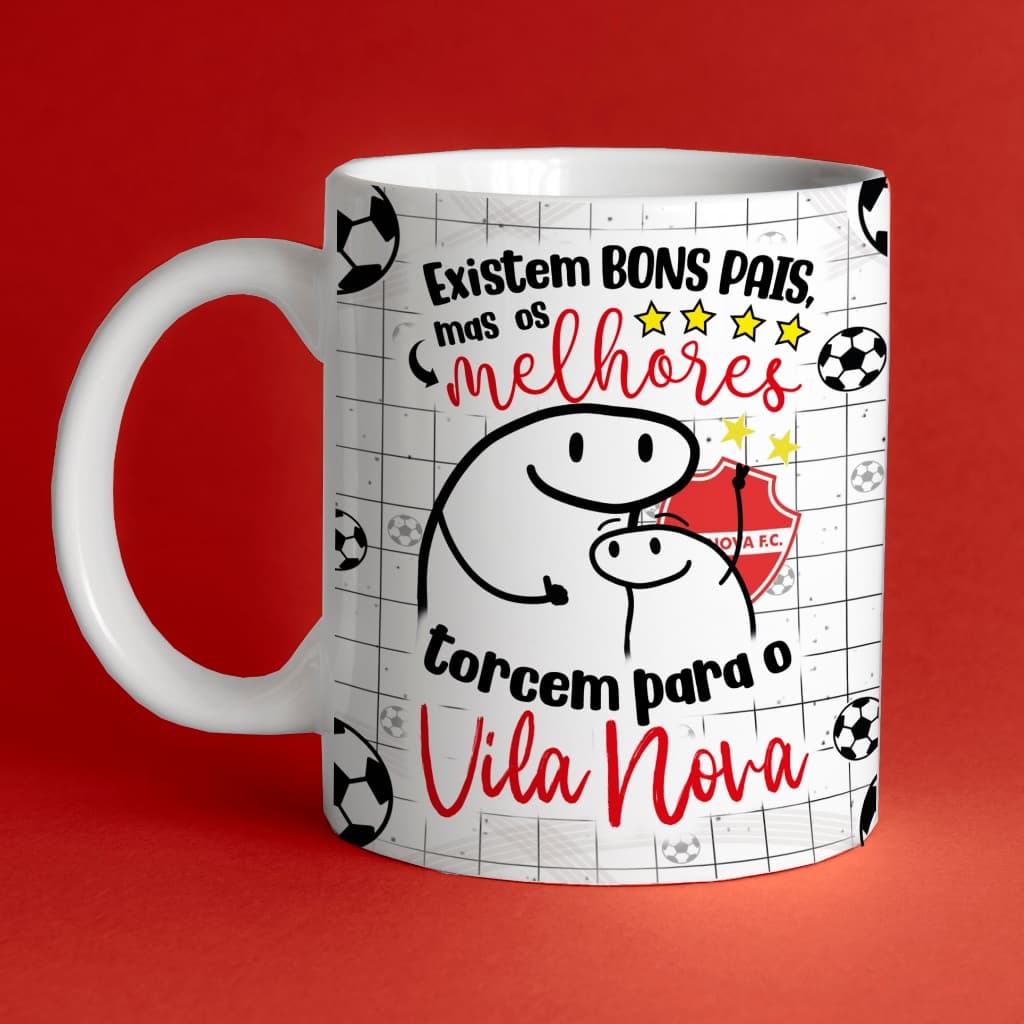 Caneca de Porcelana Personalizada 325ml Dia dos Pais Vila Nova Flok
