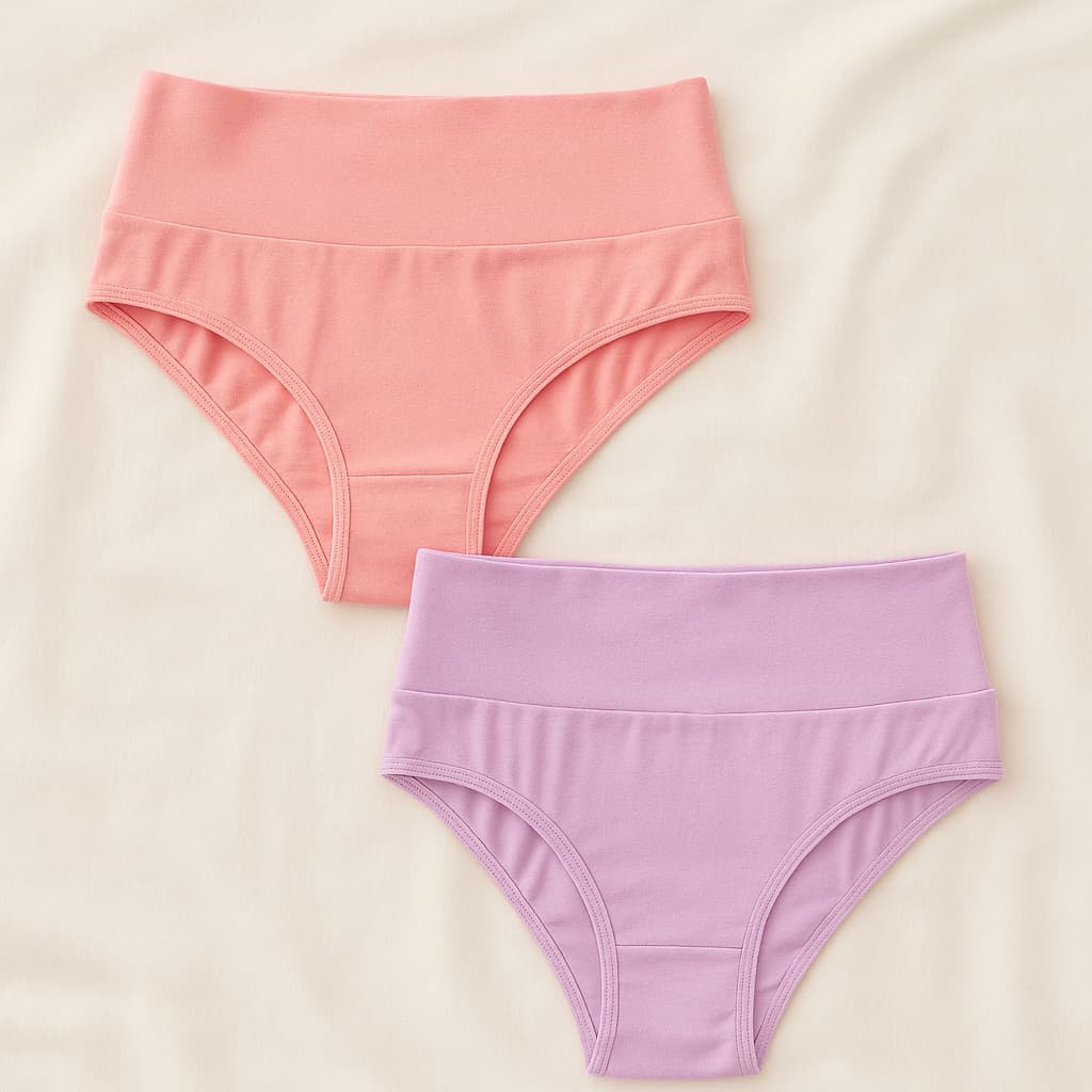 Kit 2 Calcinhas De Algodão Cós Alto Pós Parto – Cotton Premium, Confortáveis e Modeladoras