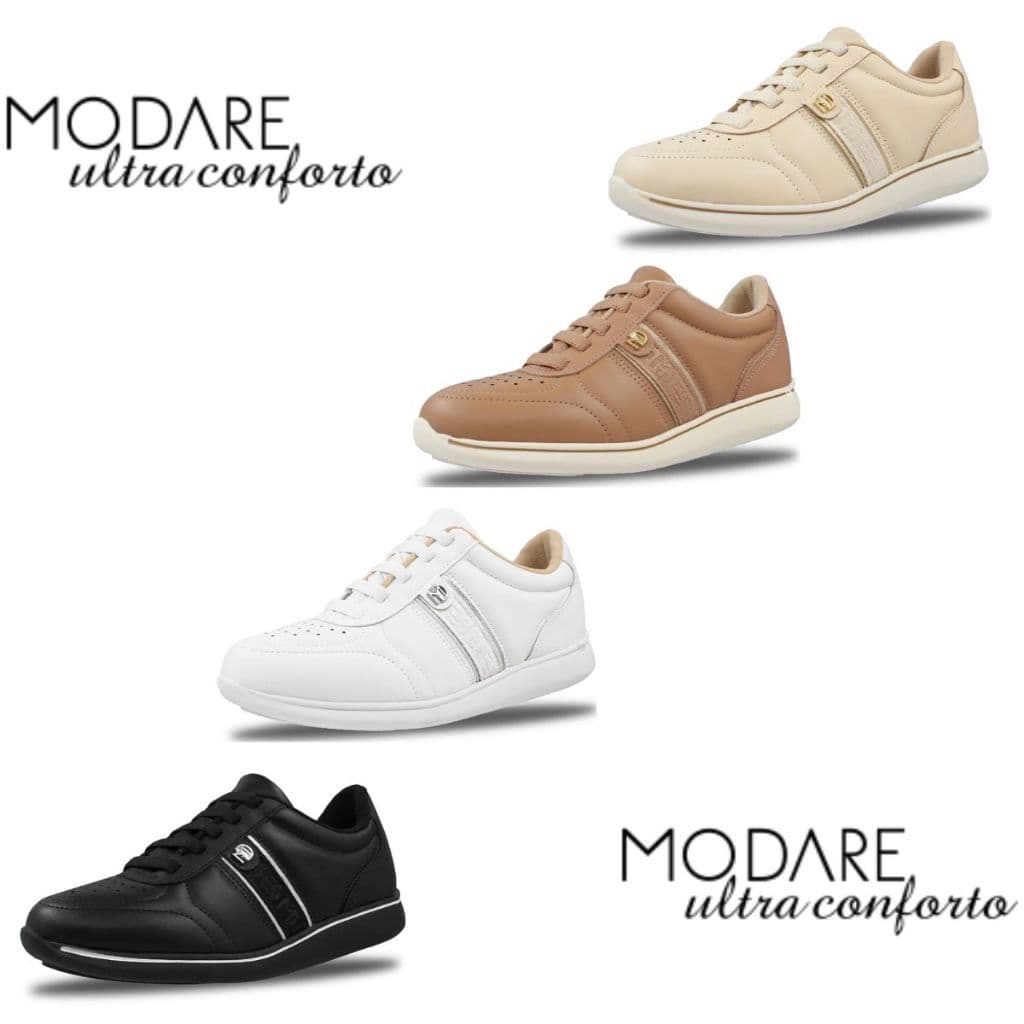 Tênis Feminino Ortopédico Casual Moderno Calce Fácil Modare Ultraconforto Fascite Plantar Esporão Original