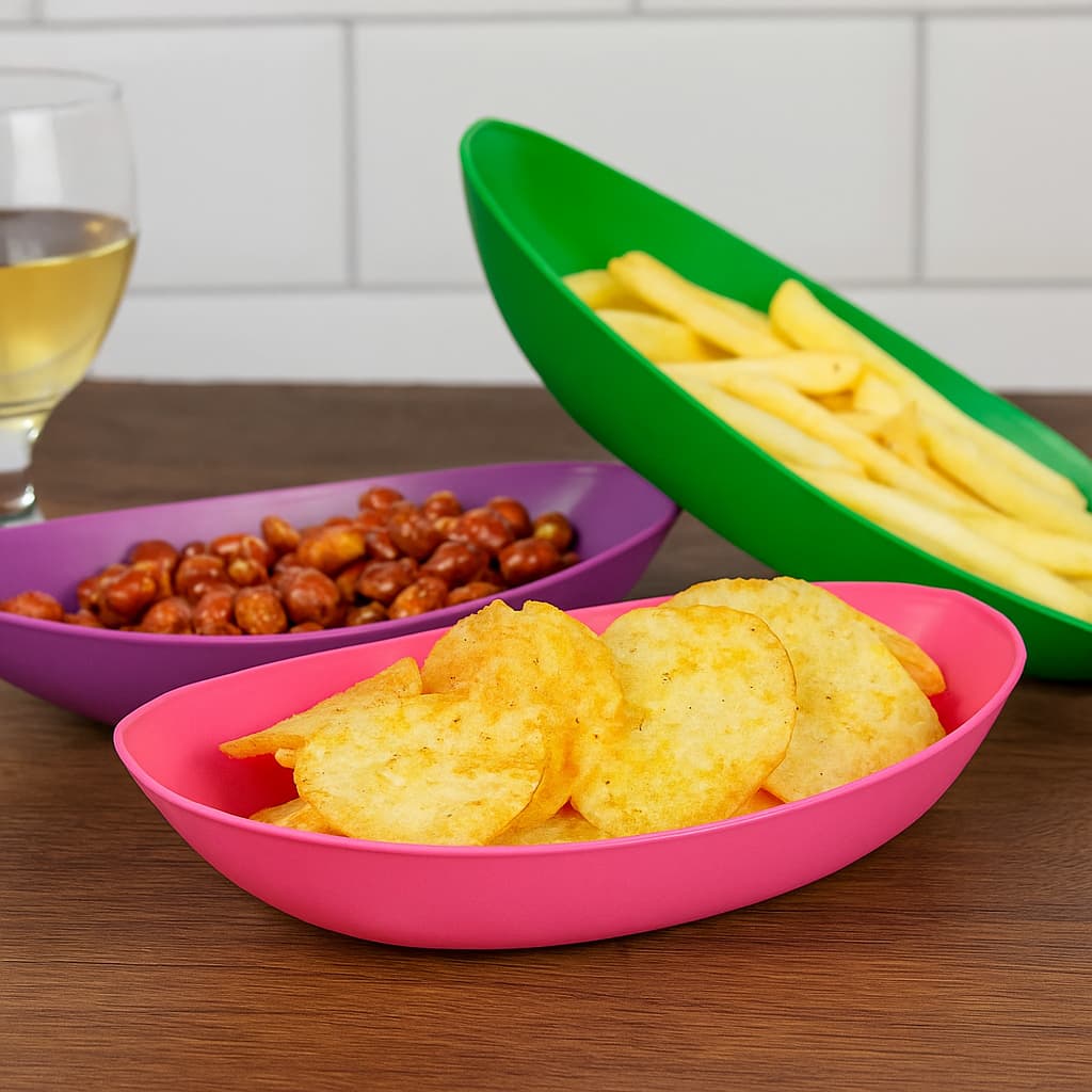 Petisqueira Canoa Tigela Cumbuca Bowl Pote Plástico 300ml Kit Com 15/25/35/45 Unidades