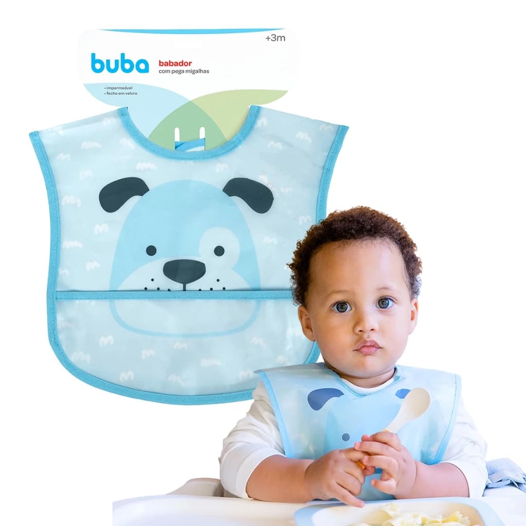 Babador Bebe Impermeável com Bolso Pega Cata Migalhas Babador Menino Babador Menina Buba