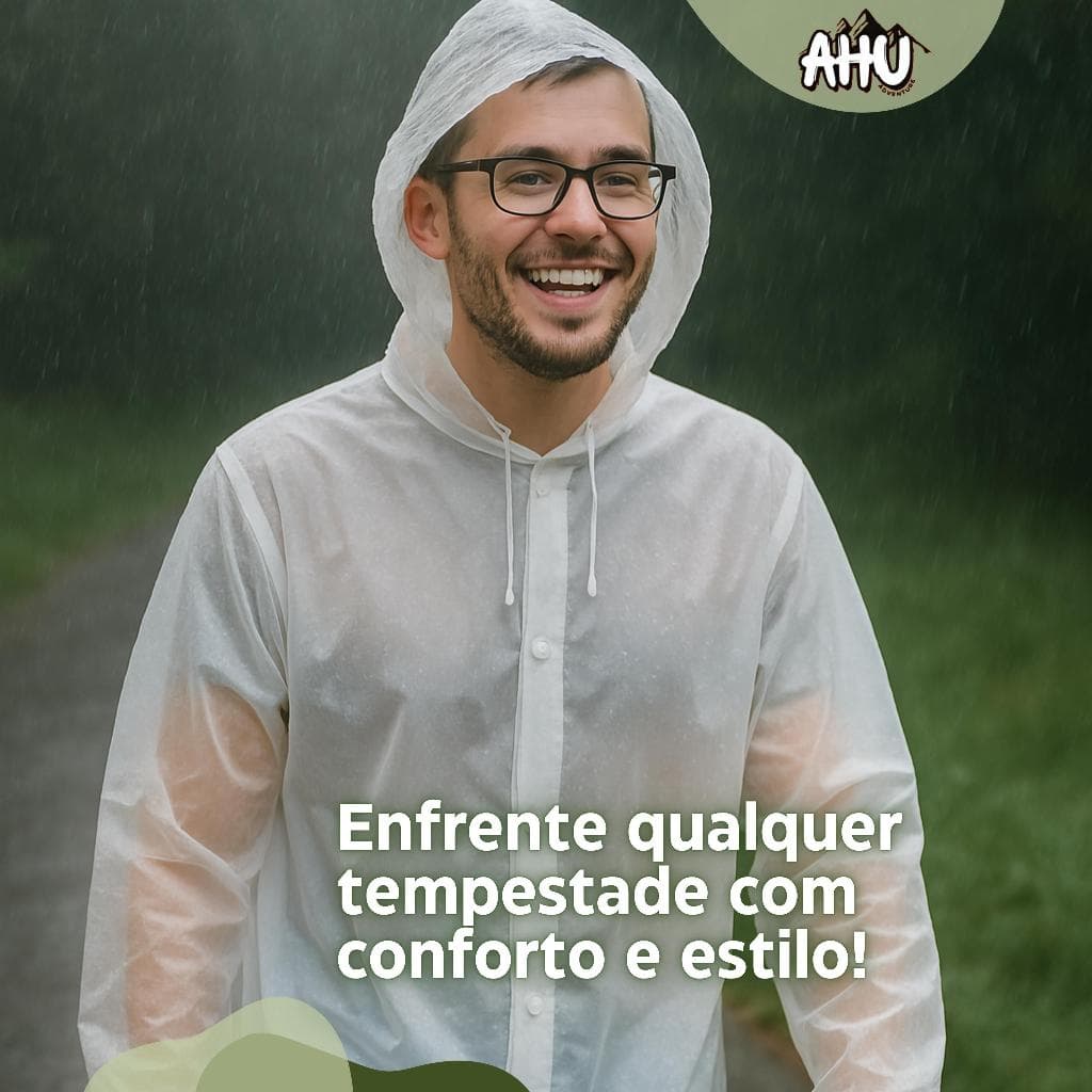 Capa de chuva reforçadas unissex feminina masculina transparente em EVA