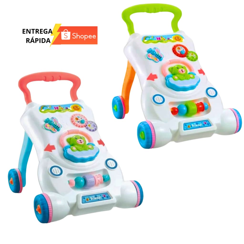 Andador Didático Infantil Centro De Atividades Educativo Musical 2 x 1 Laune Haus