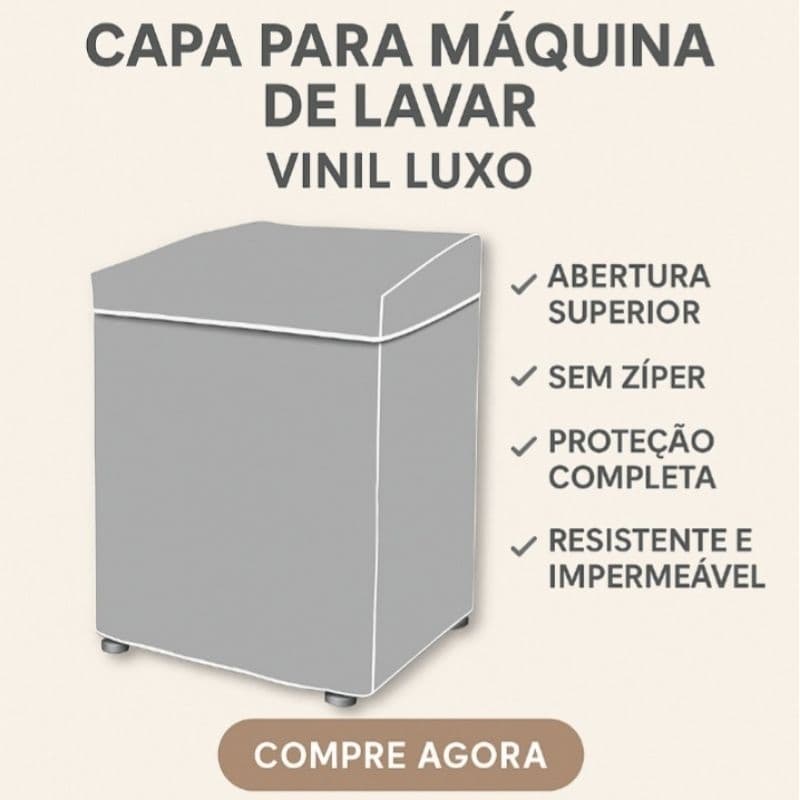 Capa Máquina de Lavar Vinil de 7 a 16 Kilos Abertura Superior
