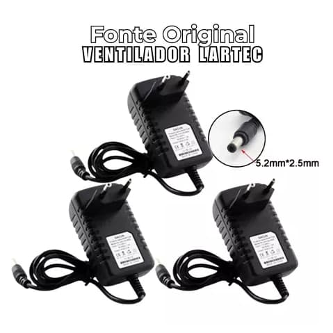 Fonte 12V para ventilador marca Tesla Lartec Plug 5x2,5mm multiuso