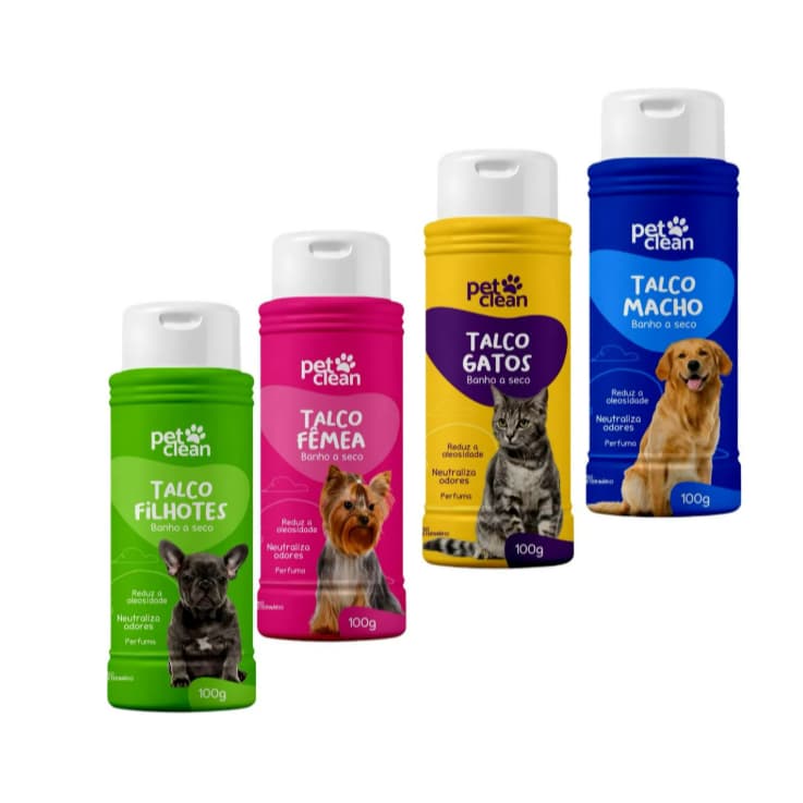 Talco para banho a seco em seus pets: macho, fêmea, filhote e gatos, seu pet vai amar - ENVIO IMEDIATO