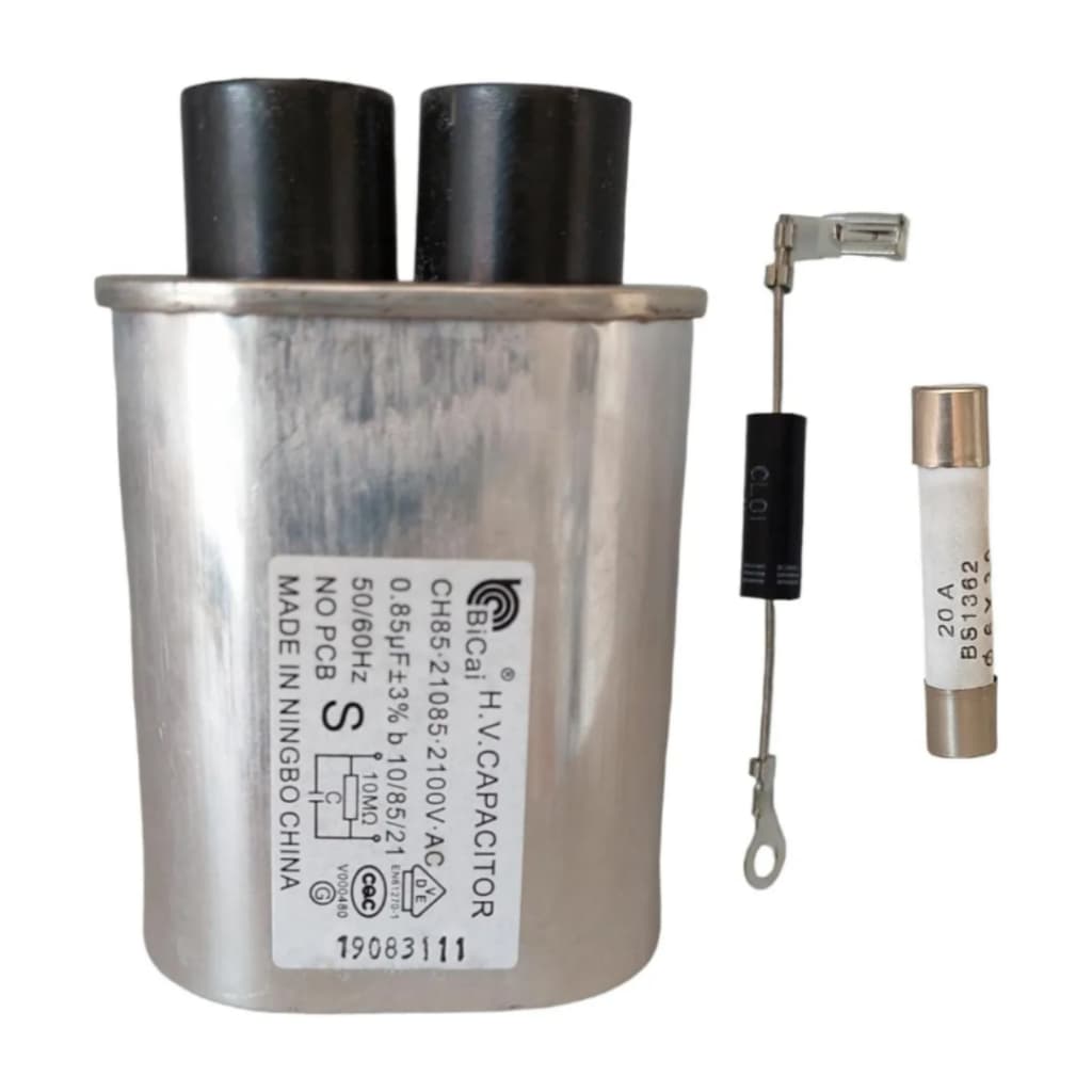 Kit Capacitor Original Usado + Diodo + Fusível para Microondas