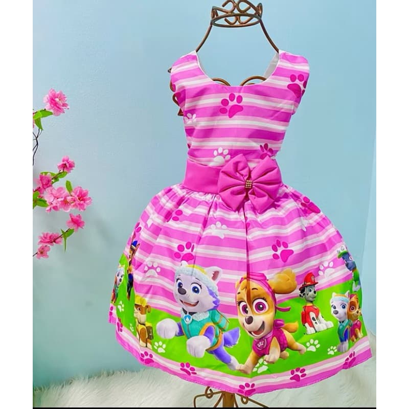 vestidos patrulha canina temáticos infantil festa aniversário luxo mesversario