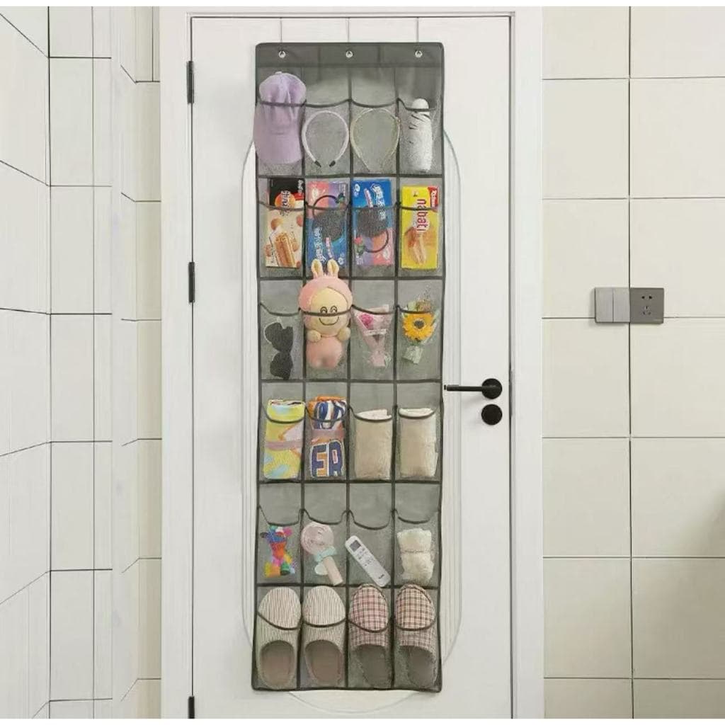 Organizador Sapatos Sapateira Vertical Atrás Porta  24 Bolsos - ACOMPANHA 3 GANCHOS - Envio já