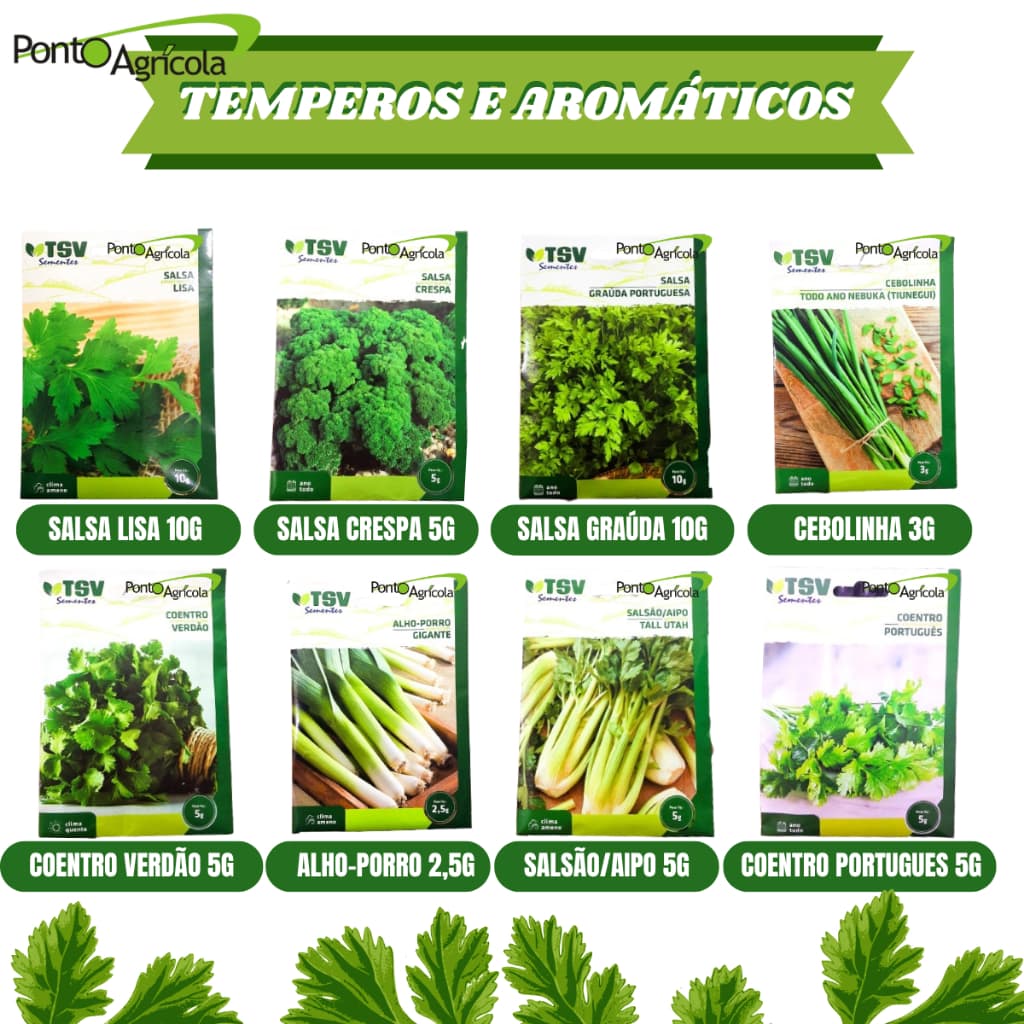 Kit de sementes 5, 10 ou 15 envelopes TSV à Escolha – Hortaliças, Temperos, Legumes, sementes para horta caseira