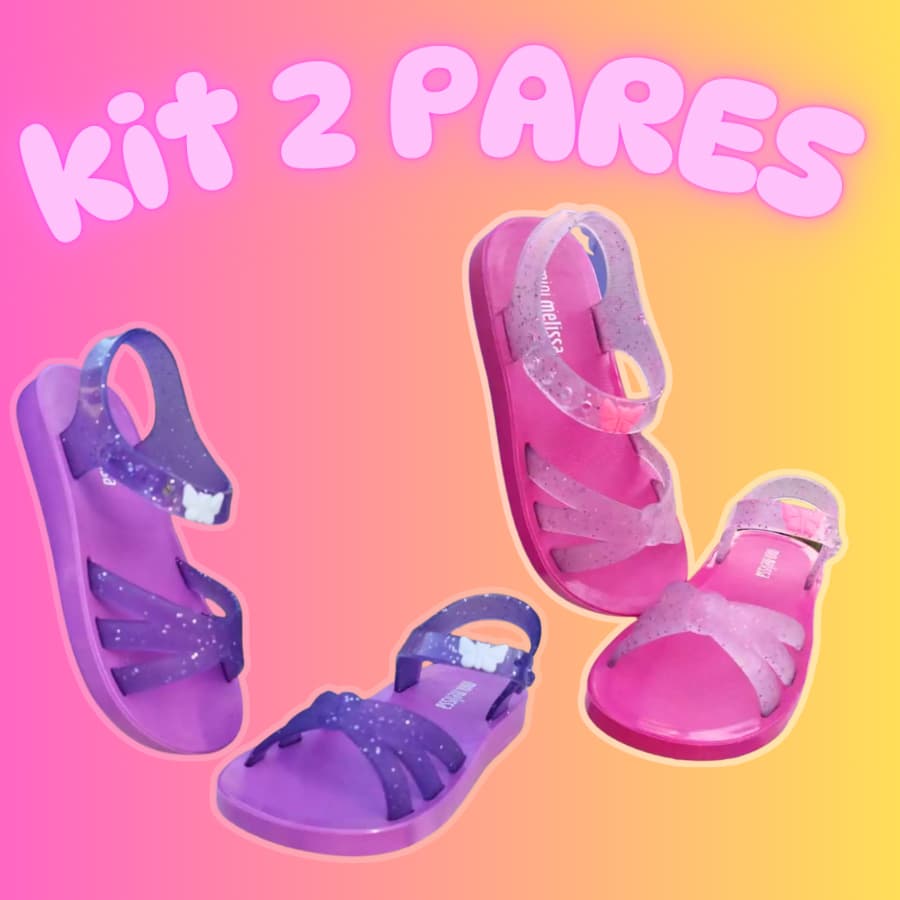 Kit 2 Pares Sandalia Rasteira Infantil Feminina Rasteirinha Ótimo para Escola Cor Sortida