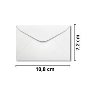 150 Unidades De Envelopes P/ Cartão De Visita Pequenos Branco 7,2 x 10,8cm