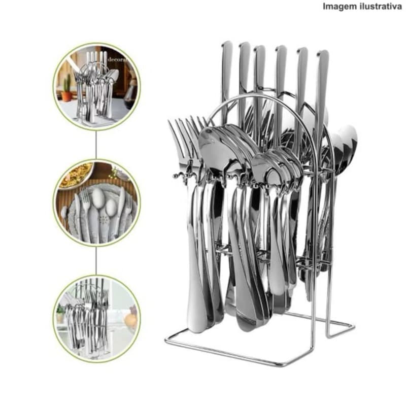 Kit Faqueiro Inox 24 Peças