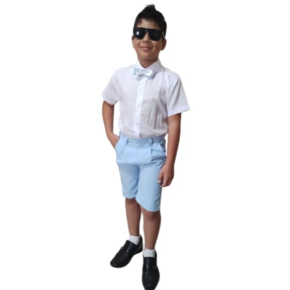 Conjunto Infantil. 3 Itens. Shorts ,Camisa e Gravata