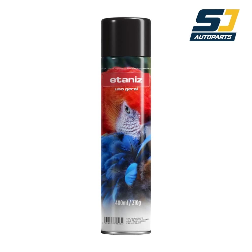 Tinta Spray Preto Brilhante Black Piano Multiuso Etaniz Uso Geral 400ml