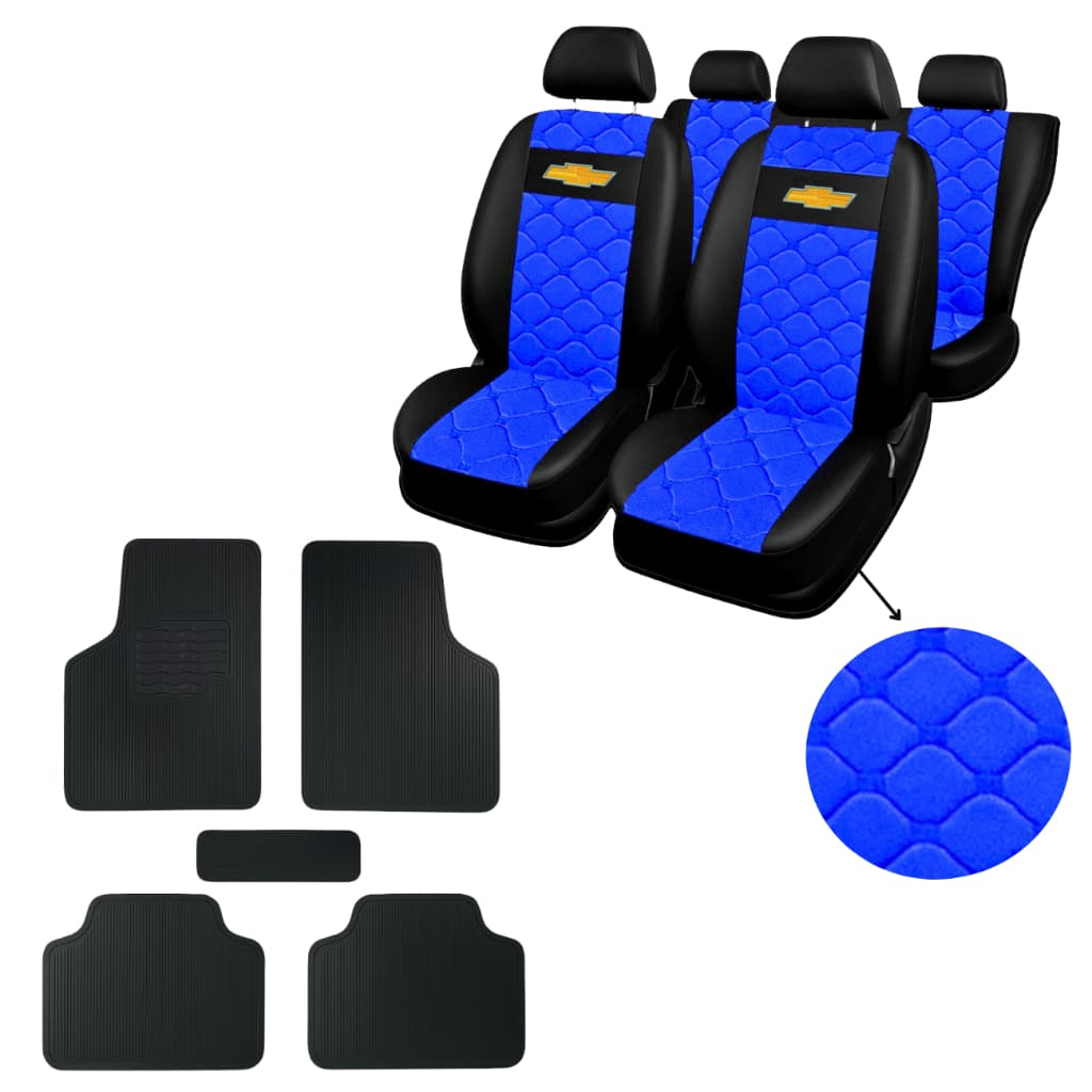 Kit Capa Banco Couro Corsa Wind 94 95 96 97 98 99 00 01 Gm + tapete de carro borracha 5 peças