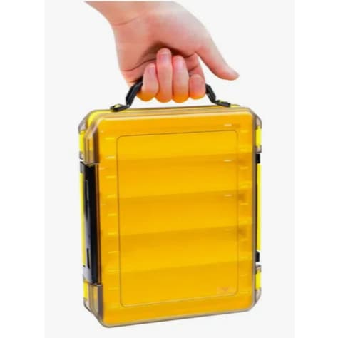 Estojo De Pesca ABS 2 Lados 14 Divisórias Amarelo/Transparente DW-010 - Deyu