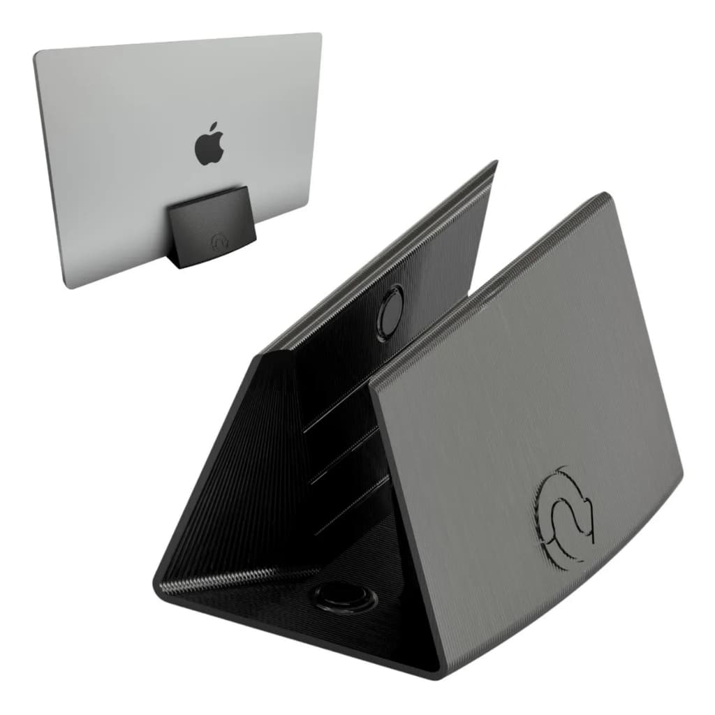 Suporte Notebook Vertical Portatil Preto Universal Mesa - 26mm, 20mm e 16mm