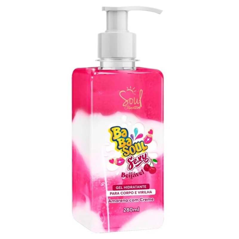 Kit Gel hidratante Corporal e área da virilha 280ml Soul Cosméticos Amarena com Creme