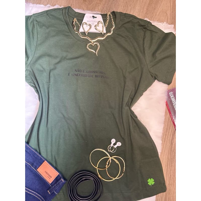 Camiseta Frase Irônica “Não é grosseria…” 100% Algodão