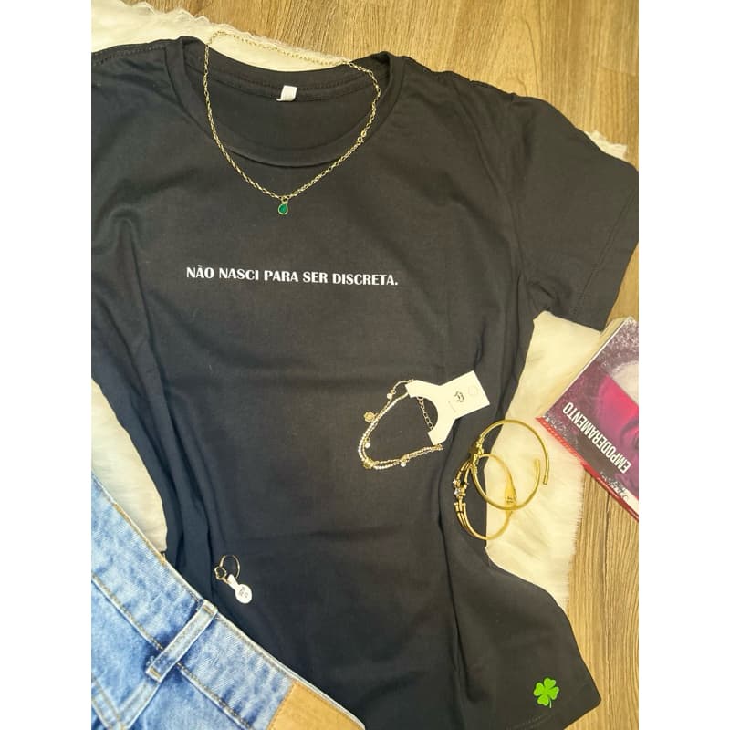 Camiseta com frase divertida 100%algodão premium feminina personalidade e atitude