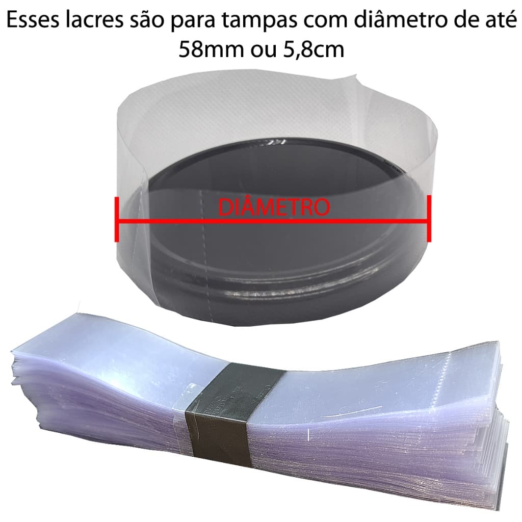 100 Etiqueta Termoencolhivel p/ Tampas com 58mm de Diametro, Não cabe em maiores que esse diametro