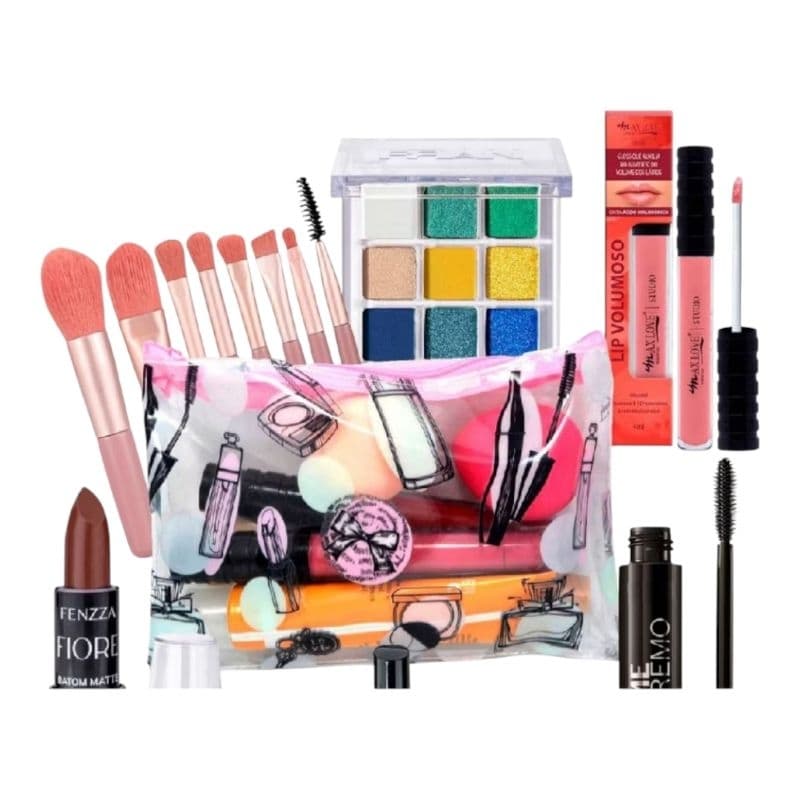 KIT DE MAQUIAGEM VARIADO COMPLETO  COM 10 ITENS