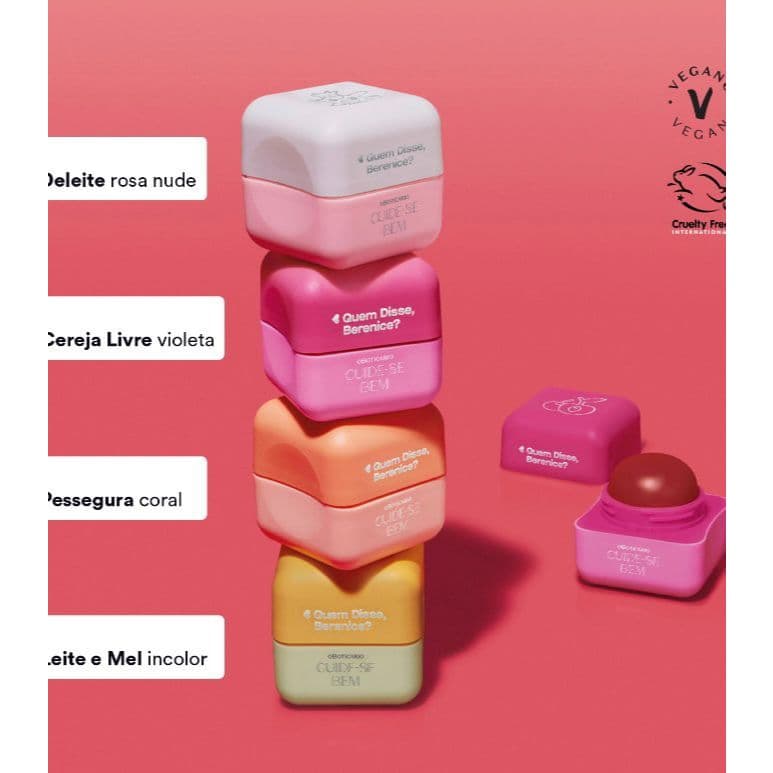 BALM HIDRATANTE LABIAL CUIDE-SE QDB BEM ESCOLHA O SEU! (DE LEITE, CEREJA, PESSEGURA,MELANCIA,MORANGO,LEITE E MEL)