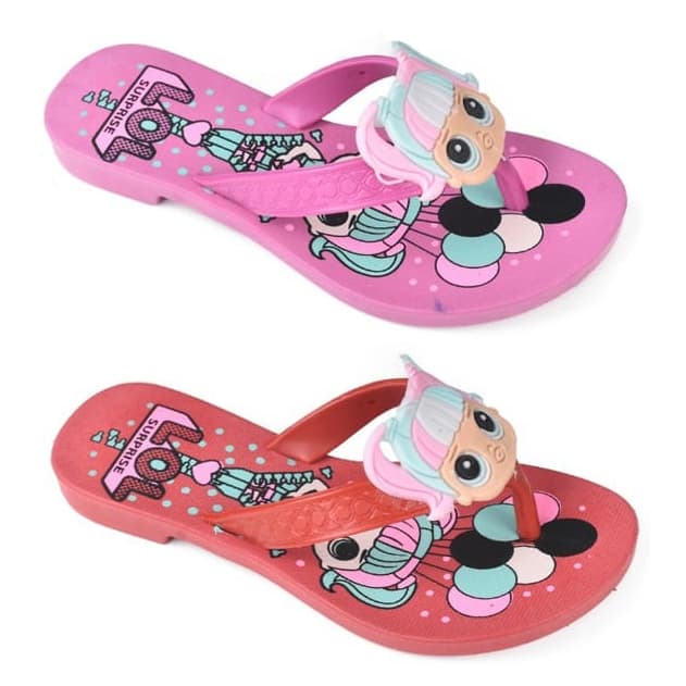 2 Par Chinelo Infantil Lol loira Laço Chinelos Sandalia rasteira rasteirinha feminina