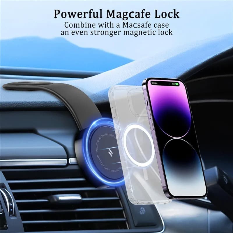 Suporte Magnético para Carro M8L com Carregamento Sem Fio, Rotação 360°, Flexível