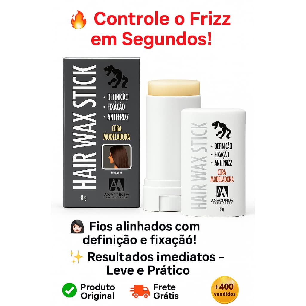 Cera Modeladora Anaconda Hair Wax Stick – Alinhamento Profissional e Resultado Imediato!