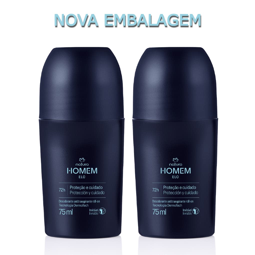 Kit 2 Desodorantes Antitranspirantes Roll-On Natura Homem Elo