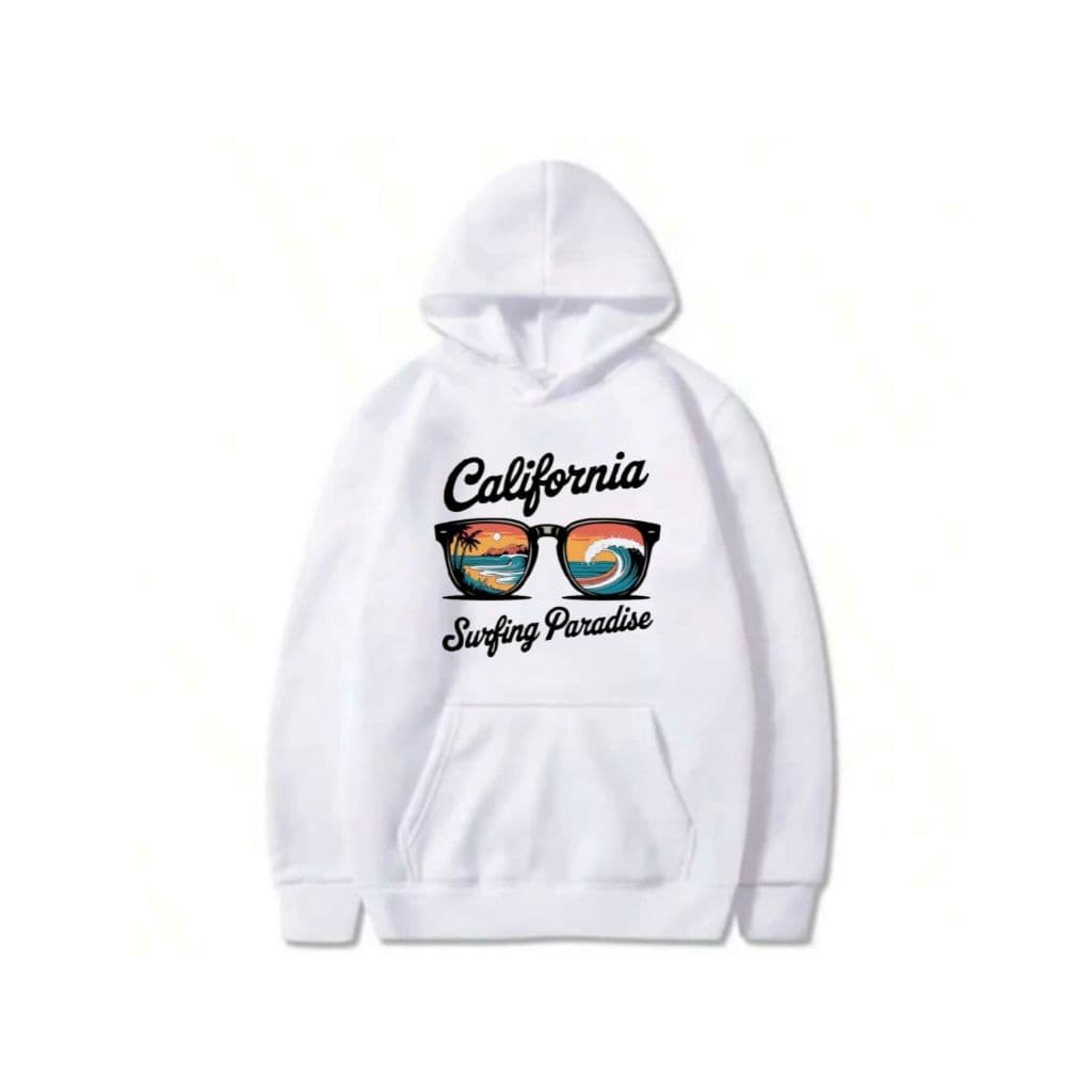 Moletom Canguru Blusa de Frio Estampada California Confortavel com Capuz e Bolso