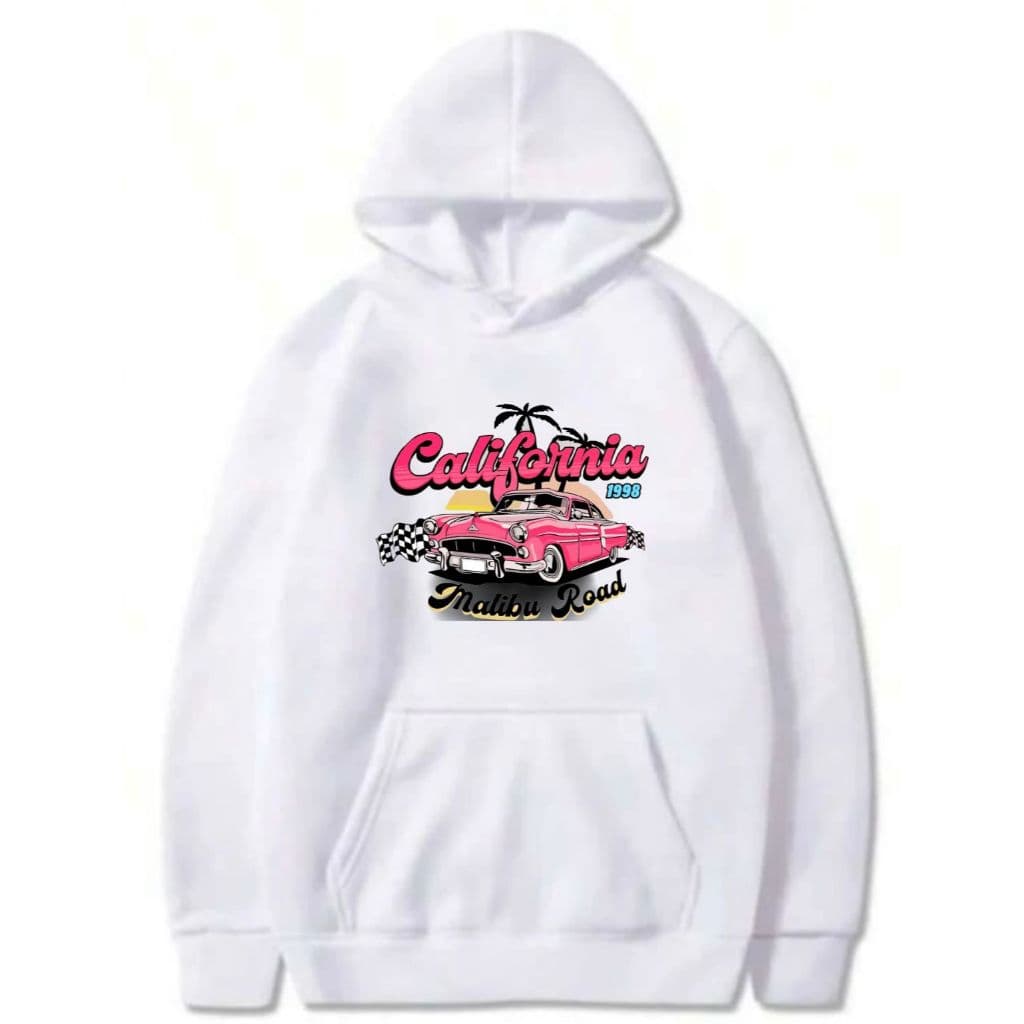 Moletom Canguru Blusa de Frio Estampada California com Capuz e Bolso Confortavel