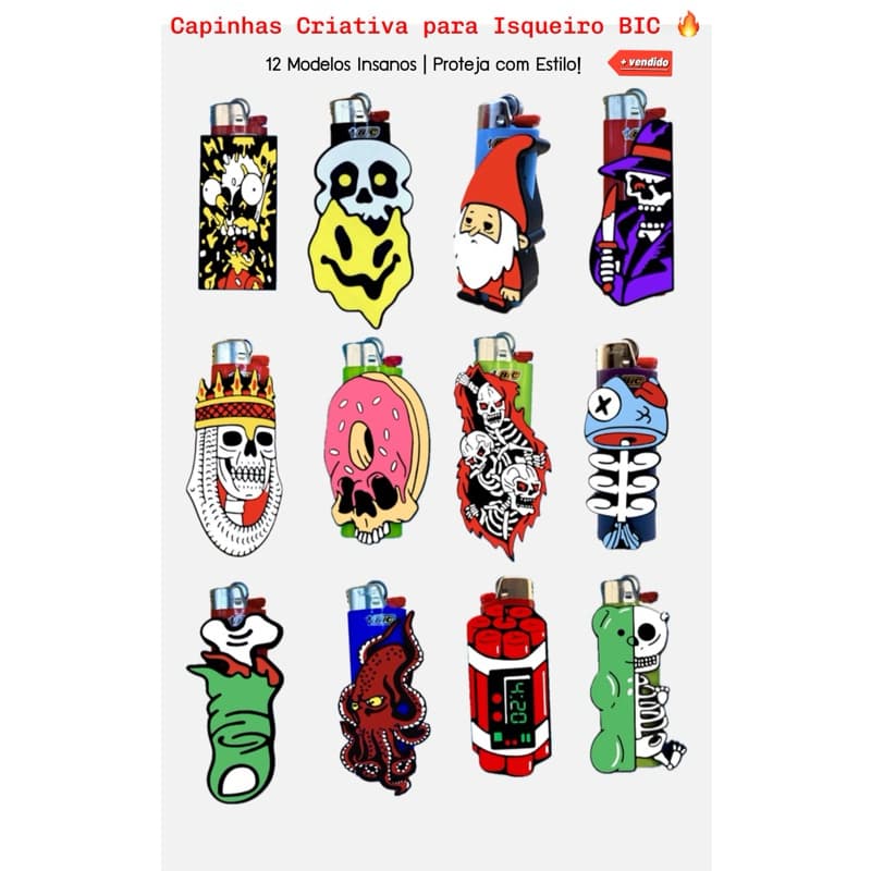 Capinha Case Para isqueiro BIC grande/maxx Personalizado