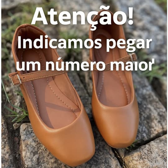 Sapatilha Feminina Mary Jane Palmilha Confort Terracota Sapatilha Boneca