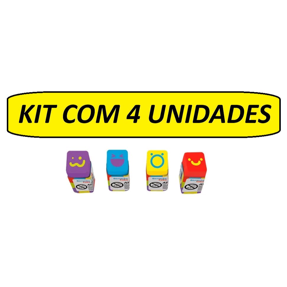 Leo&Leo Kit 04 Borracha Cubo Decorada Joy Diferente Material Escolar