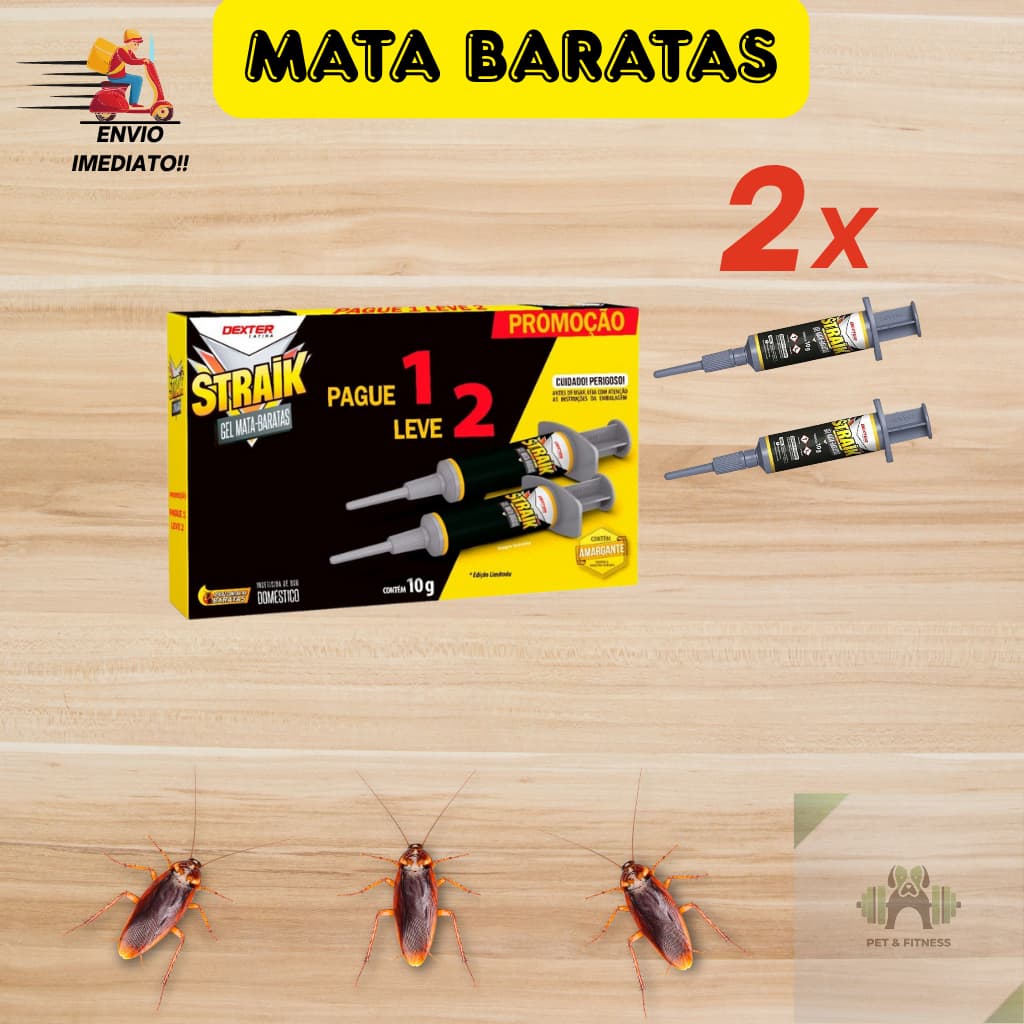 STRAIK Gel Mata Baratas - O Melhor Aprovado Pela Anvisa, Atrativo, Sem Cheiro, Baixa Toxicidade