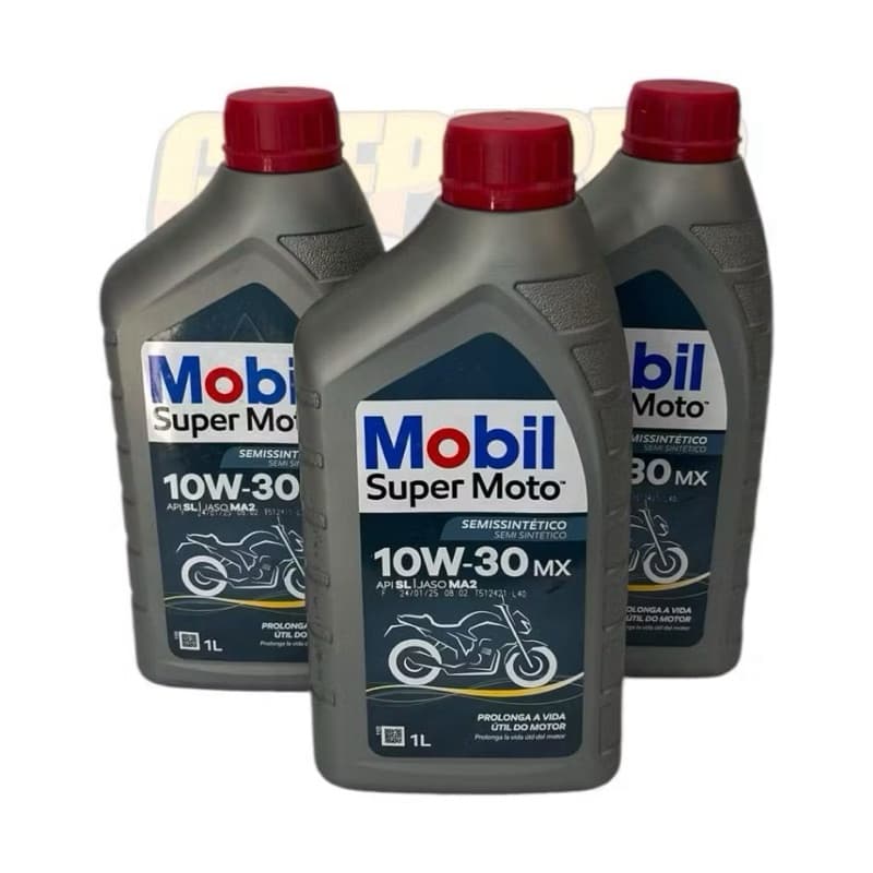 Kit com 6 Óleos Mobil 10W30 Semissintético para Moto | Oleo mobil 10w30 | Preço Acessível | Envio Imediato