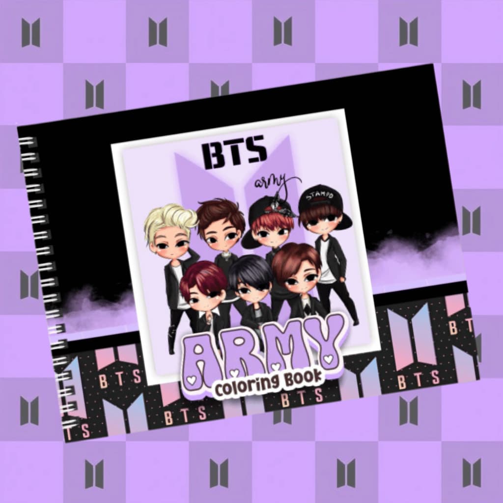 Livro de colorir BTS c/50 desenhos - Capa flexível