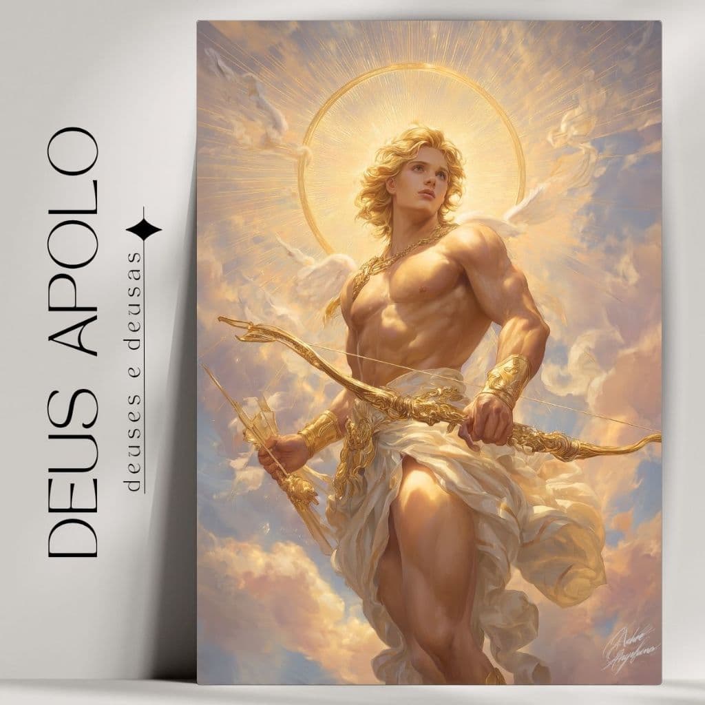 Quadro Decorativo Apolo Deus - Mitologia Grega - Bruxaria - Wicca - Já com Fita Adesiva