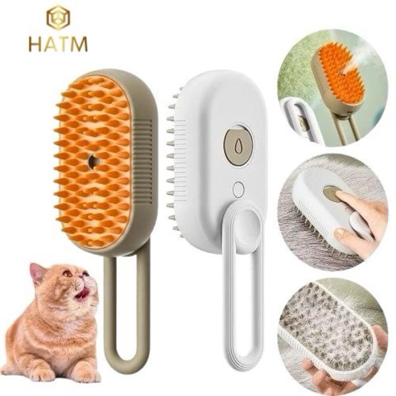 kit 1-2 3 Em 1 Escova a Vapor Para Gatos Remoção de Pelos a Vapor Para Animais de Estimação
