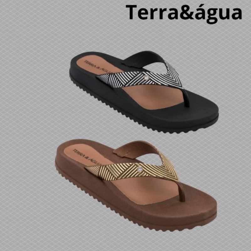 SANDÁLIA DE DEDO TERRA E ÁGUA CHINELO  PLATAFORMA ORTOPÉDICO