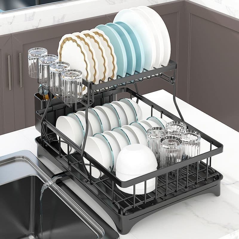 Escorredor de Louças Rack Aço Carbono Organizador Preto