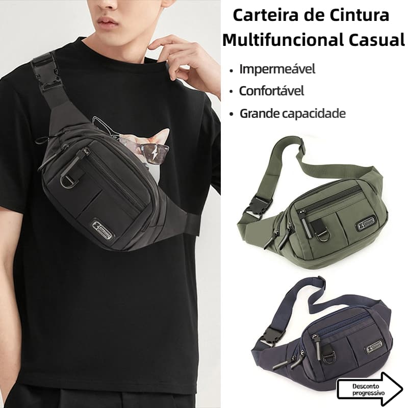 Pochete Masculina Impermeável com Alça Ajustável Estilosa Resistente e Versátil para Uso Diário