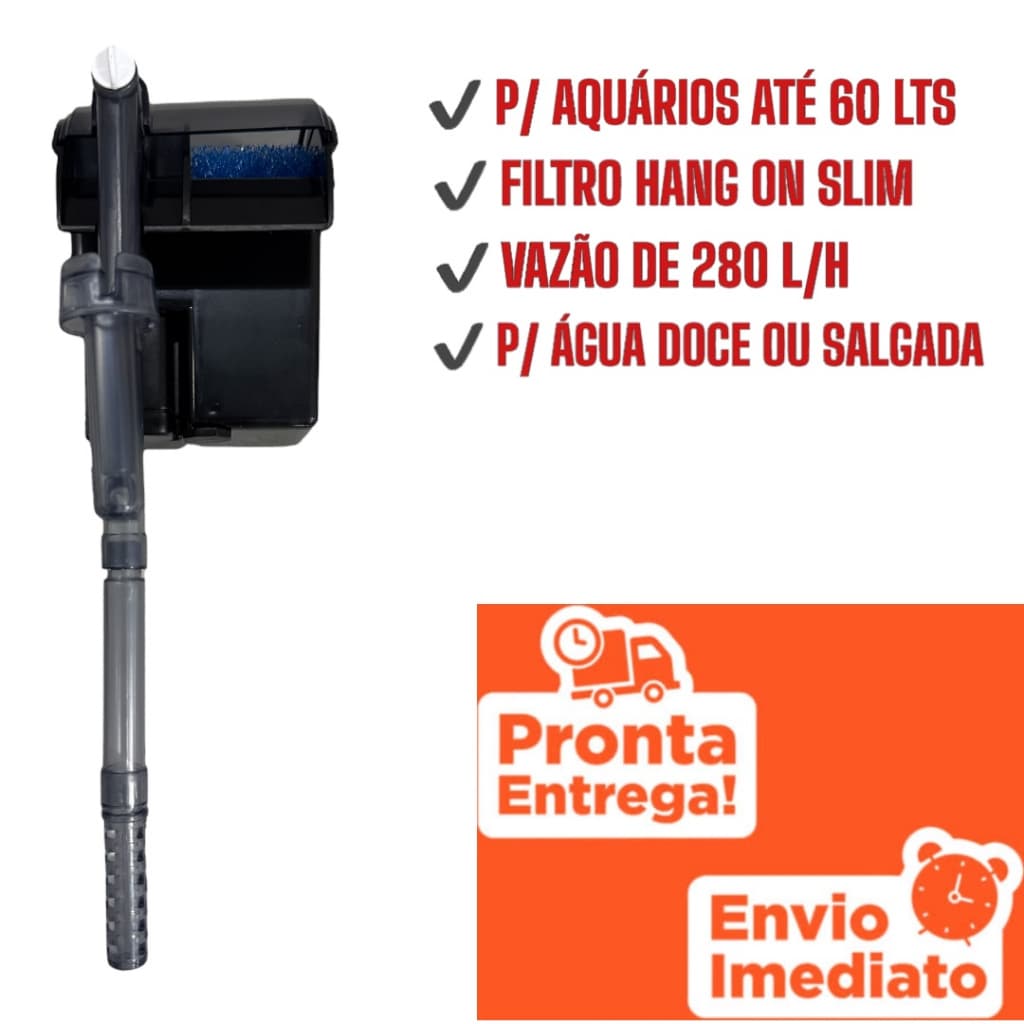 FILTRO EXTERNO  HANG ON PARA AQUÁRIO 280 L/H-110V -SKIMMER SUPERFÍCIE (CASCATA)